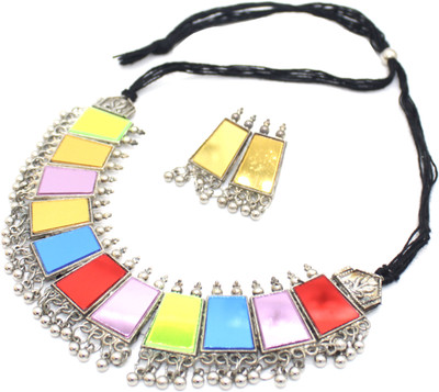 Shining Angel Alloy Silver Multicolor Jewellery Set(Pack of 2)
