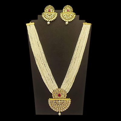 HIBAA Brass Gold-plated Gold Jewellery Set(Pack of 1)