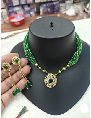 MK Gallery Alloy Green Jewellery Set(Pack of 1)