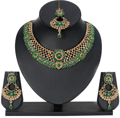 maayeri JEWELS Alloy Gold-plated Gold, Green Jewellery Set(Pack of 1)