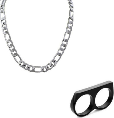 Vipunj Alloy, Stainless Steel Titanium, Sterling Silver Silver, Black Jewellery Set(Pack of 2)