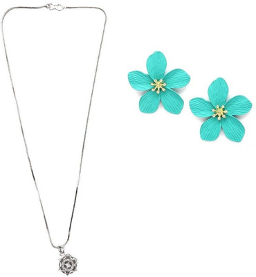 asthacollection Stone Silver, Blue Jewellery Set(Pack of 1)