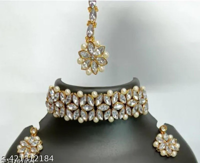 nitya fashion Alloy White Jewellery Set(Pack of 1)