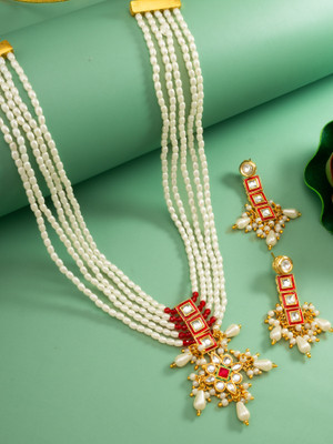 Vermont Brass Gold-plated White, Green, Gold, Red Jewellery Set(Pack of 2)