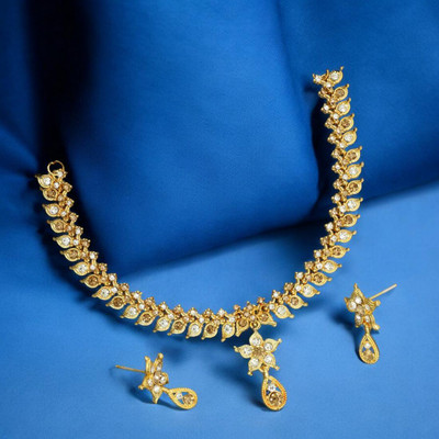 AK JEWEL STORES Alloy Gold Jewellery Set(Pack of 1)
