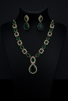 Pinku legacy Alloy Gold-plated Gold, Green, White Jewellery Set(Pack of 3)