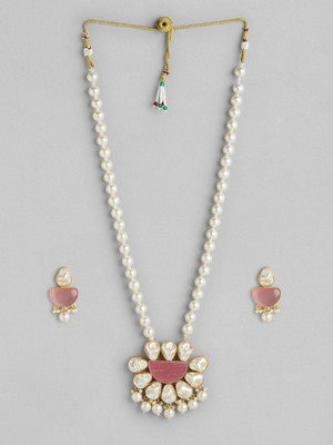 ANOUK Brass Gold-plated Pink Jewellery Set(Pack of 3)