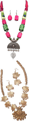 HOUSE OFF COMMON Oxidised Silver Multicolor, Multicolor Jewellery Set(Pack of 2)