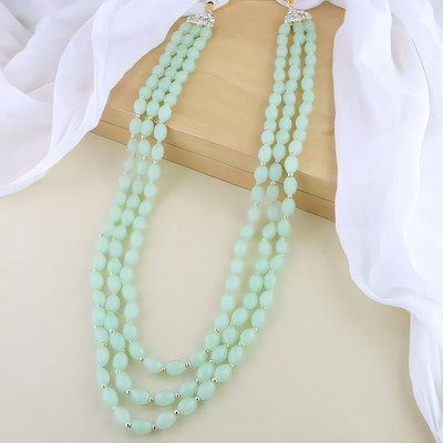 ZEER Creation Alloy Gold-plated Green Jewellery Set(Pack of 1)