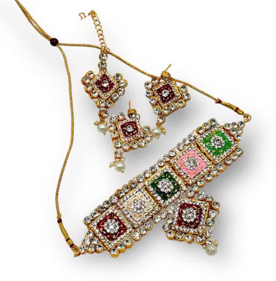 SatnamCreation Alloy Gold-plated Multicolor Jewellery Set(Pack of 1)