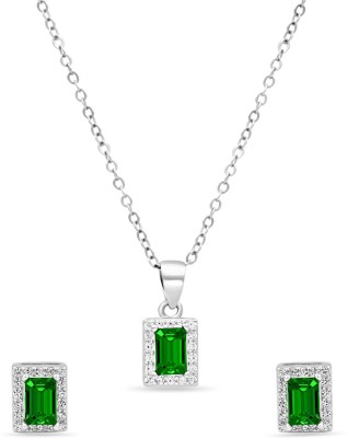 Zarkan Sterling Silver Rhodium Silver Jewellery Set(Pack of 1)