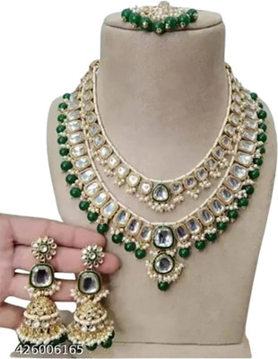 Sukhigold Alloy Gold-plated Green Jewellery Set(Pack of 1)