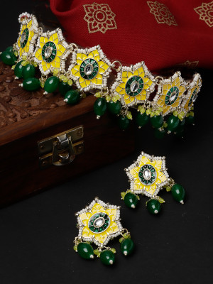Studio Sukkhi Alloy Gold-plated Yellow Jewellery Set(Pack of 1)