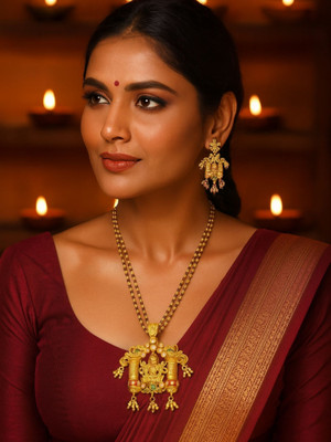 Digital Dress Room Brass Gold-plated Gold Jewellery Set(Pack of 3)