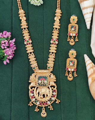 Oye Kudiye Brass Green Jewellery Set(Pack of 1)