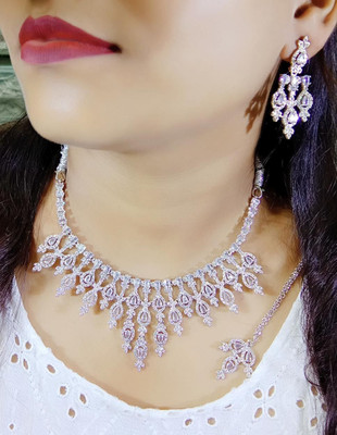 Shree Shyam Alloy Pink Jewellery Set(Pack of 1)