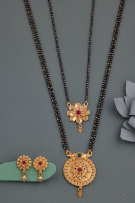 house of common Brass Gold-plated Gold Jewellery Set(Pack of 3)