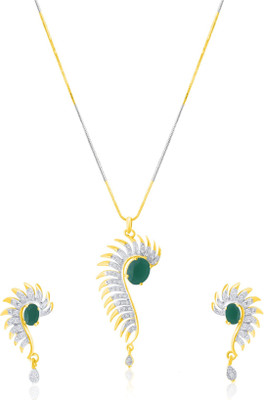 Bhagya Lakshmi Alloy Gold-plated Green Jewellery Set(Pack of 1)