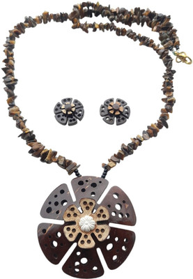 Organic Alankaar Wood Brown Jewellery Set(Pack of 1)