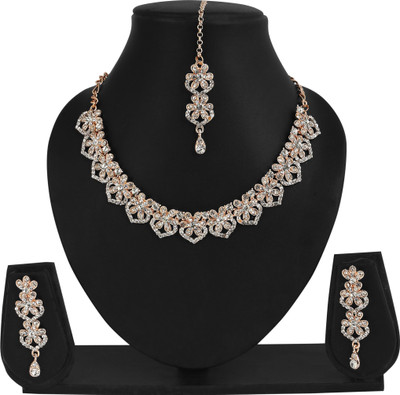 Rhymee Alloy Rhodium White Jewellery Set(Pack of 1)