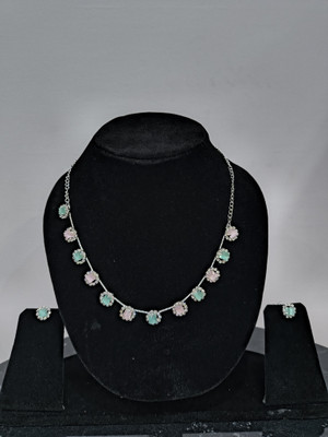 dev group collection Metal Green, Silver Jewellery Set(Pack of 1)