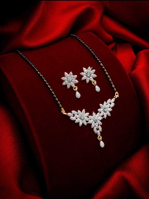 NIRMAY CREATION Alloy Gold-plated Gold, Black Jewellery Set(Pack of 1)