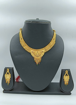 shyam enterprises Brass Gold-plated Gold Jewellery Set(Pack of 1)