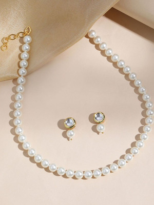 Dressberry Alloy Gold-plated White Jewellery Set(Pack of 1)