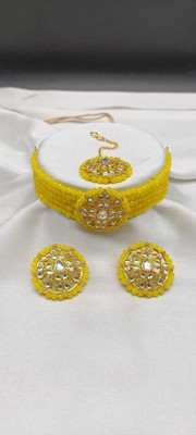 CHARBHUJA Alloy Gold-plated Yellow Jewellery Set(Pack of 1)