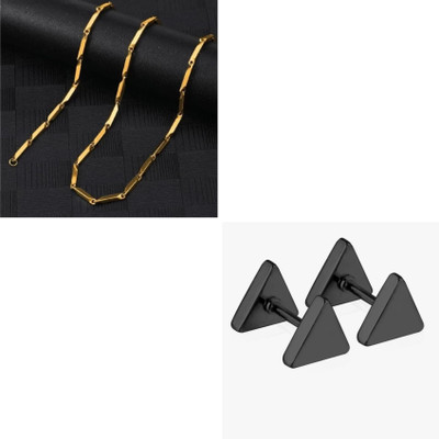 MAATRCHAAYA Stainless Steel Gold-plated, Titanium Gold, Black Jewellery Set(Pack of 2)