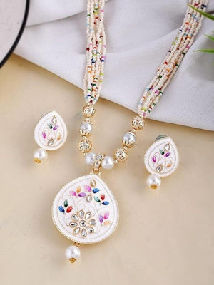 ZMS Alloy Gold-plated White Jewellery Set(Pack of 3)