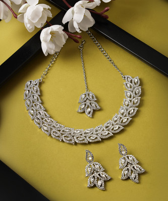 Sukkhi Alloy Rhodium Silver Jewellery Set(Pack of 4)