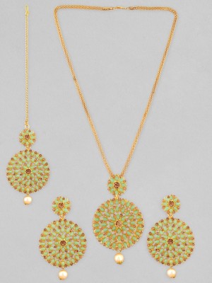 RUBANS Alloy Gold-plated Gold, Green Jewellery Set(Pack of 1)