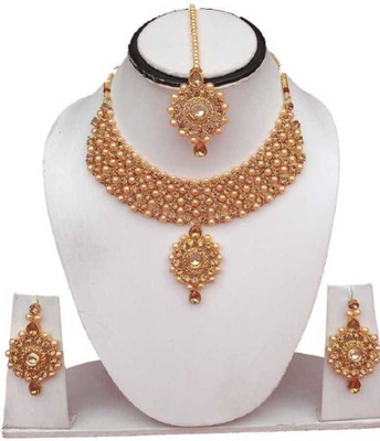 KLASSIC JEWELS Alloy Gold-plated Gold Jewellery Set(Pack of 1)