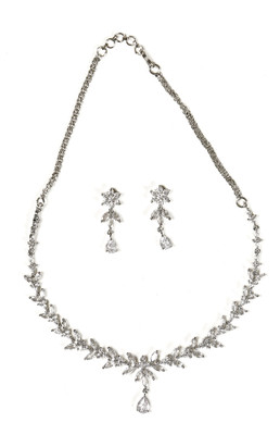 GEMRON JEWEL Brass Rhodium White Jewellery Set(Pack of 1)