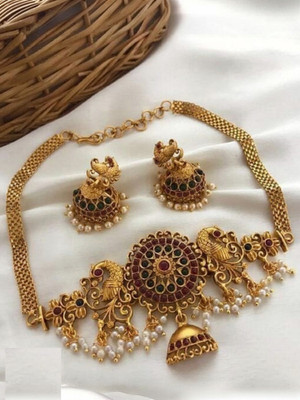 KEYMAX Copper Gold-plated Gold Jewellery Set(Pack of 1)