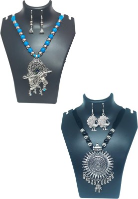 Dnositi Oxidised Silver, Dori Silver Jewellery Set(Pack of 1)