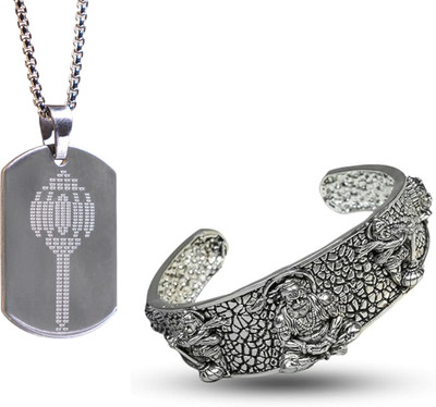 Adhvik Stainless Steel Silver Jewellery Set(Pack of 2)