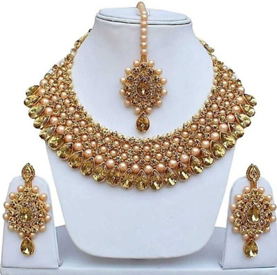 Anu Jewellery Alloy Gold-plated Gold Jewellery Set(Pack of 1)