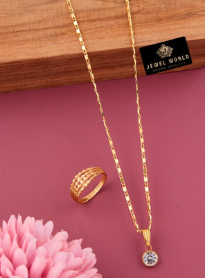 Jewel WORLD Alloy Gold-plated Gold Jewellery Set(Pack of 1)