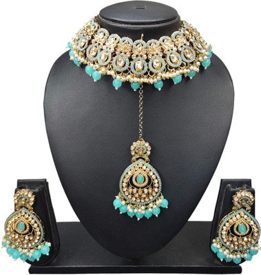 Zarmar fashion Stone Gold-plated Turquoise Jewellery Set(Pack of 1)