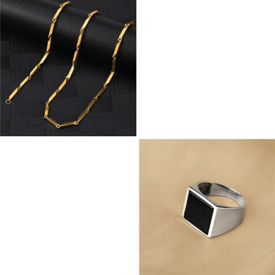 MAATRCHAAYA Stainless Steel Gold-plated, Sterling Silver Gold, Silver Jewellery Set(Pack of 2)