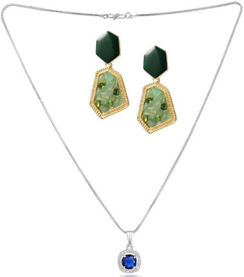 asthacollection Stone Blue, Green Jewellery Set(Pack of 1)