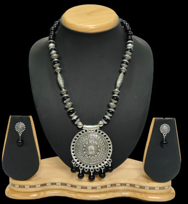 HARIHARA FASHION Oxidised Silver Black, Silver Jewellery Set(Pack of 1)