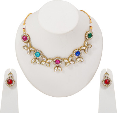 Ronak Fashion Alloy Gold-plated Multicolor Jewellery Set(Pack of 1)