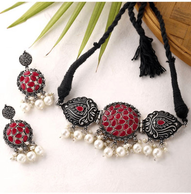 Gauri FashionHub Alloy Pink Jewellery Set(Pack of 1)