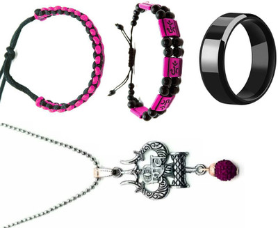 KINGSTYLEIMPEX Stainless Steel Rhodium Multicolor Jewellery Set(Pack of 4)