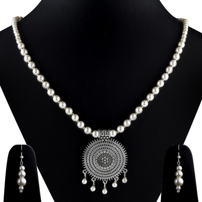 BERGO JEWELS Alloy Silver, White Jewellery Set(Pack of 1)