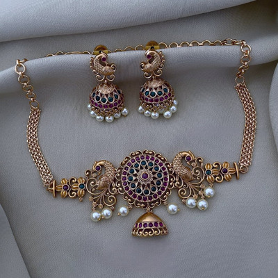 ROFARWORD Brass, Copper Gold-plated Gold Jewellery Set(Pack of 1)