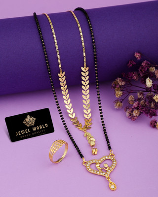 Jewel WORLD Brass, Copper Gold-plated Gold, Black Jewellery Set(Pack of 3)